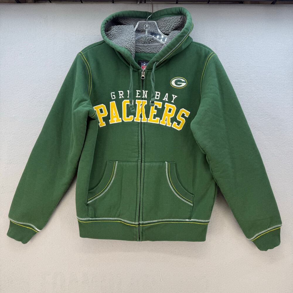 NFL Team Apparel Green Bay Packers Women's M Full Zip Hoodie Fleece Lined GIII